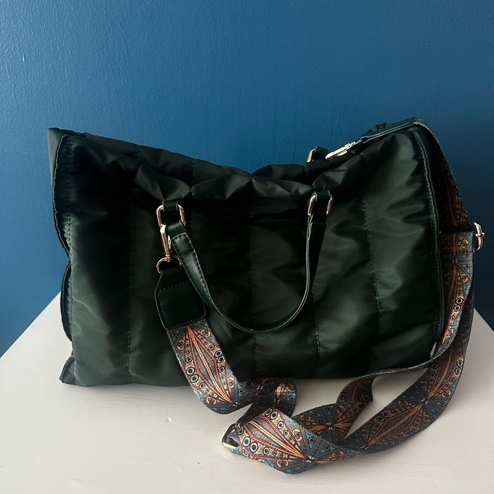 Green Quilted Women's Bag